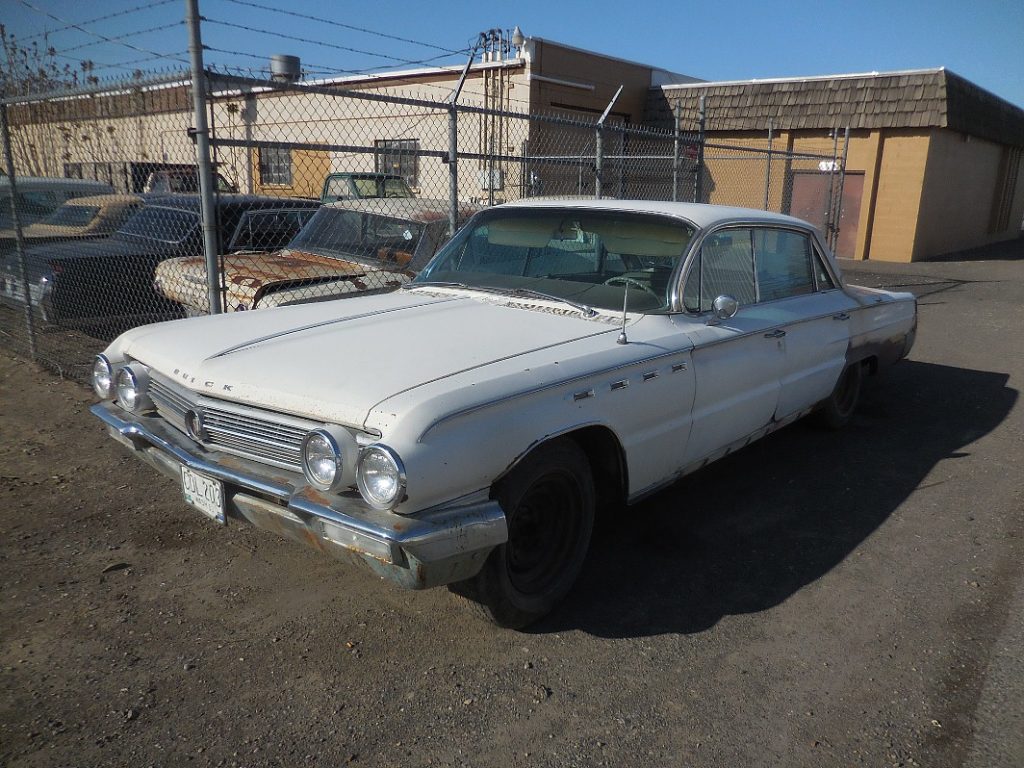 1962 Buick Electra  dr H/T, 401 V-8, automatic, power steering and brakes, power windows, power seat, Factory A/C.  Straight body, clean interior, parked in 1980, $2,500 n-472