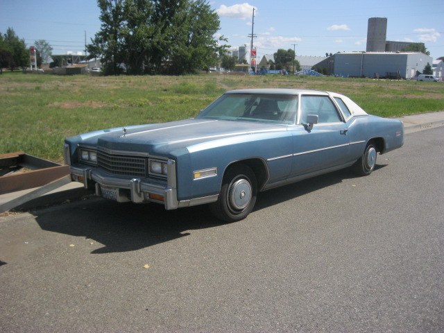 1978 Cadillac Eldorado coupe, low miles (70,000), straight body, not rusty, runs great. Needs paint and bumper fillers.  $2,150  n-444