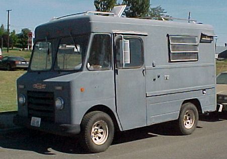 1966 Chevy 1/2 ton Step Van 230 cid engine with PowerGlide trans.  Runs great. New exhaust system, radiator, battery, and glass. Good tires.  Minor body rust; poor brakes.  $1,750  n-240 Sorry, this one is sold!