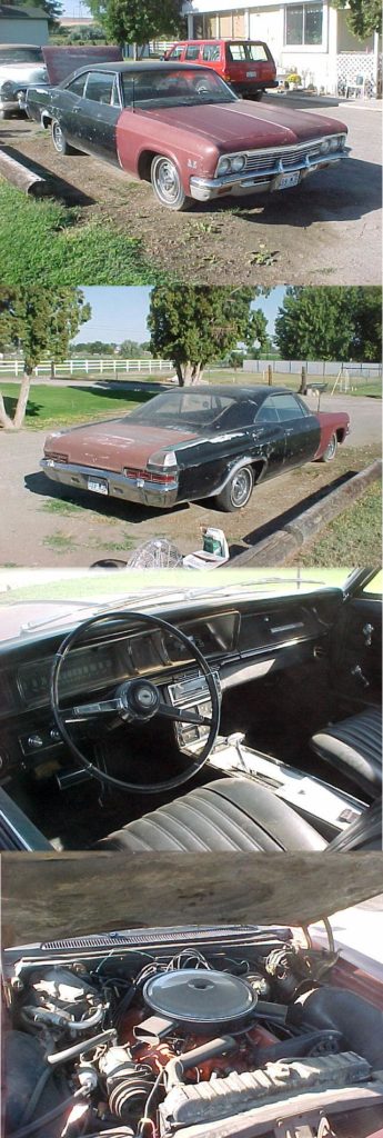 1966 Impala SS 396 TH400, 12 bolt posi, Climate Control A/C (Comfrontron) Tilt Telescopic Column, 4 mechanical gauge console, has rust in trunk but have replacement pan, comes with extra parts, $15,000 OBO Call 425.749.1229  n-260