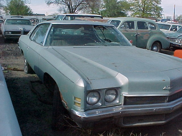 1972 Impala cusom 2 dr, complete less engine and trans. Good body and chrome, minor rear quarter rust, needs windshield $1,500  n-291 Sorry, this one is sold!